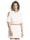 Classics Varsity Women's Summer Crop Top Cotton Short Sleeve Chalk