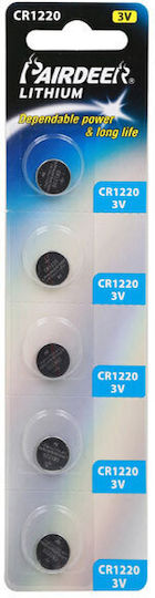 Pairdeer Μπαταρίες Λιθίου Ρολογιών CR1220 3V 5τμχ