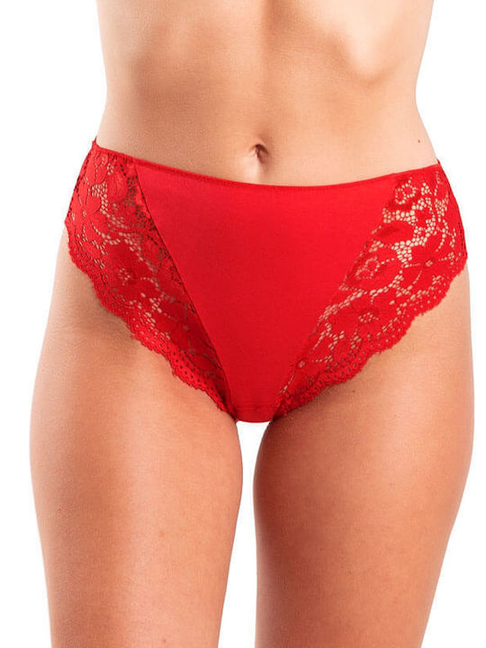 A.A UNDERWEAR Cotton Women's Slip Seamless with Lace Red