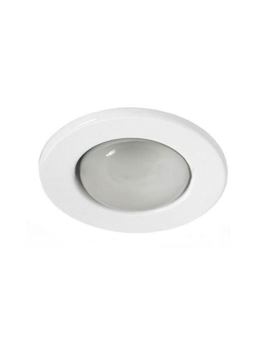 Fos me Round Metallic Recessed Spot with Socket E27 White 9.6x9.6cm. 1pcs