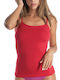 Women's T-Shirt with Spaghetti Strap Red