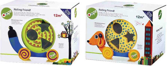 Oops Jucărie de Tras Rolling Friends din Lemn pentru 12++ Luni (Diverse modele) 1 buc