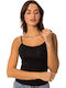 Women's T-Shirt with Spaghetti Strap Black