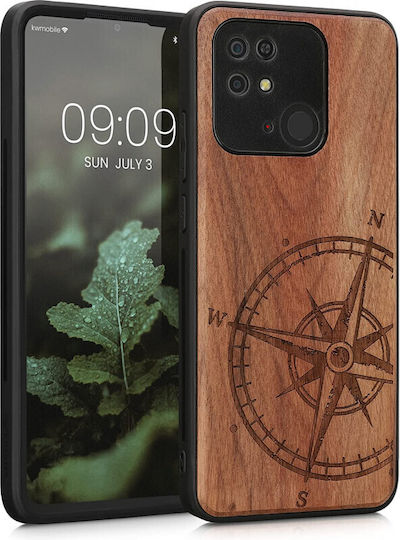 KWmobile Compass Vintage Back Cover Lemn Maro închis (Redmi 10C)