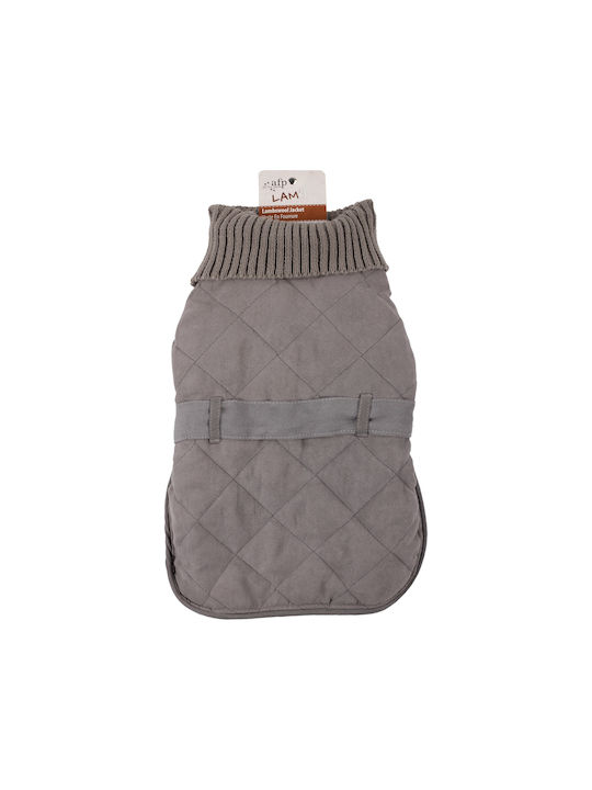 All For Paws Lambswool Turtleneck Μπουφάν Σκύλου Fleece / Αδιάβροχο Γκρι με Μήκος Ράχης 35 εκ.