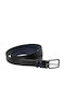 Men's Belt Leather Double Sided Black / Navy