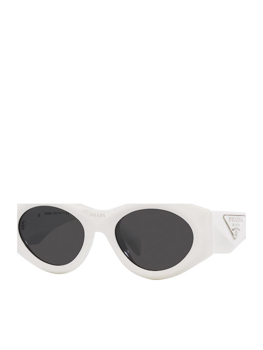 Prada Damen Sonnenbrille mit Weiß Kunststoff Gestell und Gray Linse
