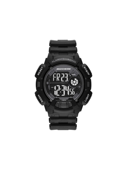 Skechers Digital Watch Chronograph Battery with Black Rubber Strap