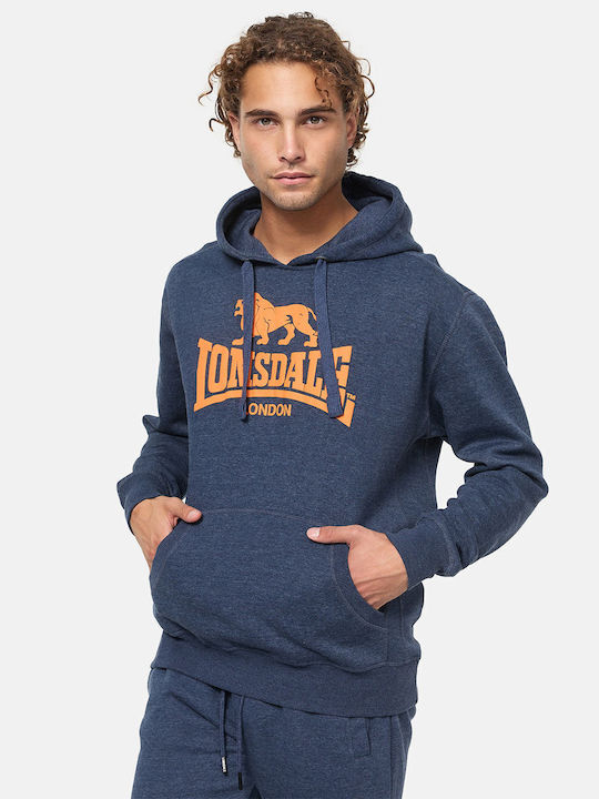 Lonsdale Gledfield Men's Sweatshirt with Hood Navy/Orange