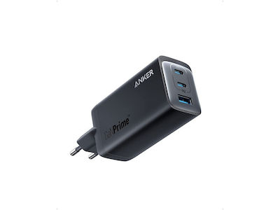 Anker Ladegerät ohne Kabel GaN mit USB-A Anschluss und 2 USB-C Anschlüsse 120W Stromlieferung Schwarzs (737 GaN III Prime)