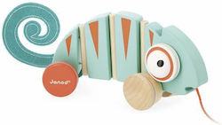 Janod Slide Toy Pull Along Χαμαιλέοντας made of Wood for 12++ Months