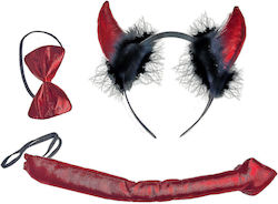 Carnival Headband Red made of Plastic 3pcs