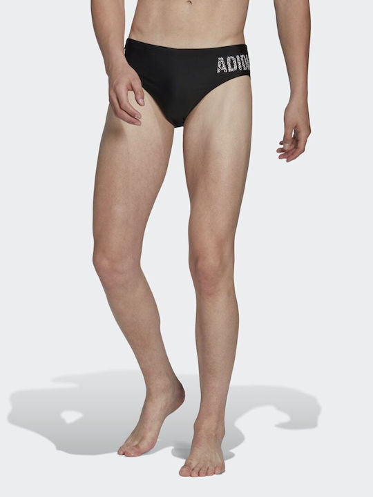 adidas Wording Herren Badehose Slip Schwarz