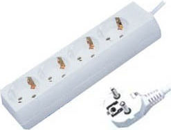 Power Strip 4 Positions with Cable 1.5m 5pcs