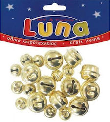 Luna Metallic Decorative Bell for DIY Crafts Gold 18pcs