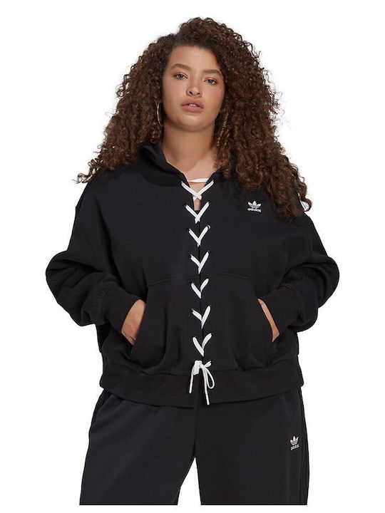 Adidas Γυναικείο Φούτερ με Κουκούλα Μαύρο