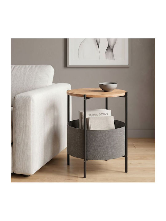 Round Side Coffee Table Kalid Wooden Pine Oak /...