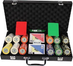 Pokeritems Set 300 Numbered Poker Chips in Suitcase with 2 Decks