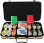 Pokeritems Set 300 Numbered Poker Chips in Suitcase with 2 Decks