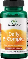 Swanson Daily B-Complex Vitamin for Energy, Hair & Skin 100 veg. caps