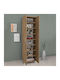 Lilly Wooden Shoe Organizer with 8 Shelves Pine Oak 49x32x178cm