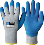 Winter knitted work gloves with latex coating on the palm