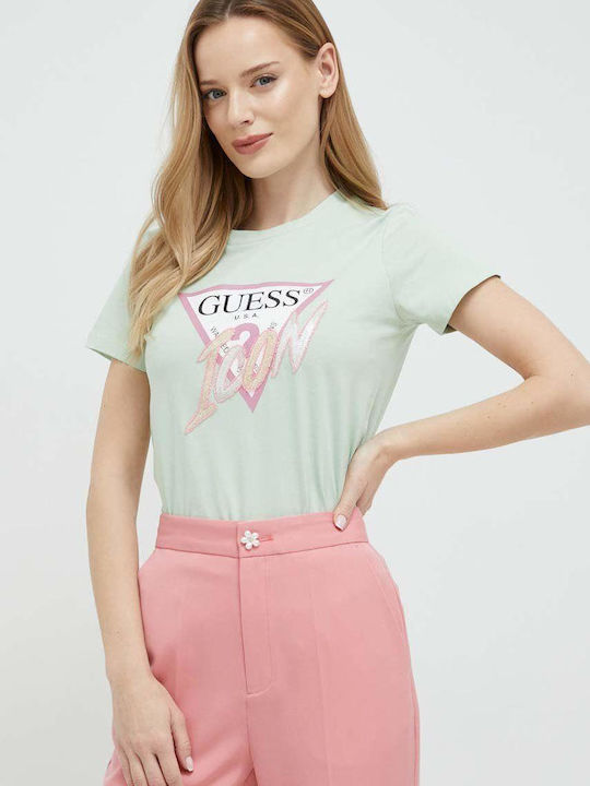 Guess Γυναικείο T-shirt Hazy Green