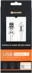 Mocolo Braided USB-A to Lightning Cable Ασημί 3m