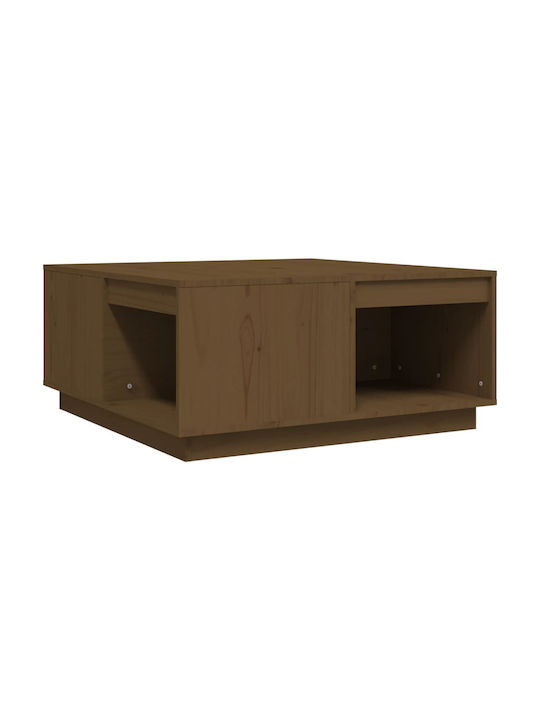 Rectangular Solid Wood Coffee Table Μελί L80xW81xH36.5cm