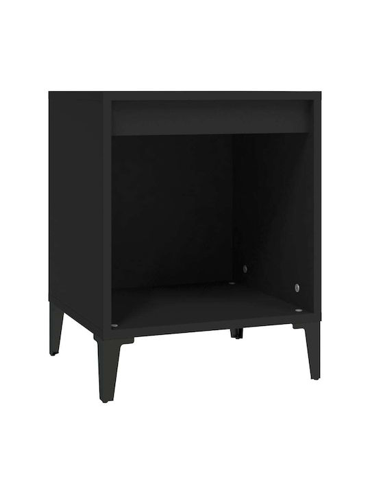 Wooden Bedside Table Black 40x35x50cm