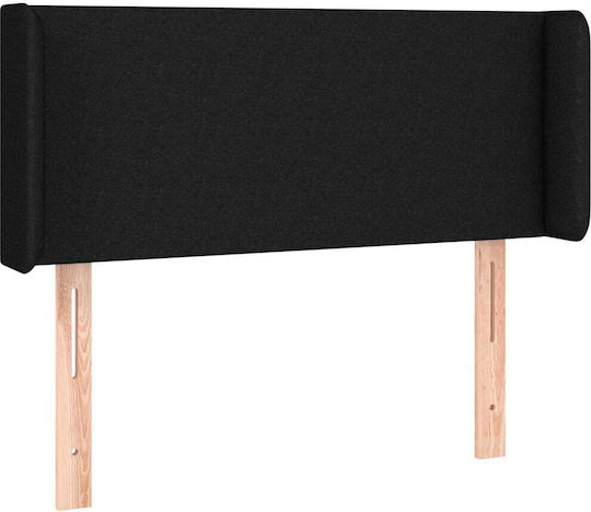 vidaXL Tăblie de Pat cu LED, din Țesătură, Neagră, 103x88 cm