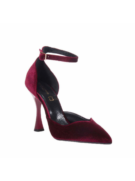 BEATRIS B916 BURGUNDY PUMPS VELVET