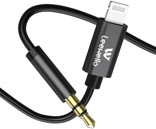 Leewello YPX-025 3.5mm to Lightning Cable Μαύρο 1m