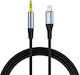 Vipfan L05 3.5mm to Lightning Cable Μαύρο 1m