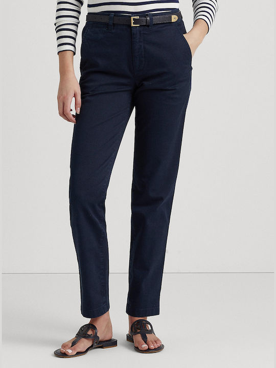 Ralph Lauren Women's Chino Trousers in Slim Fit Navy Blue