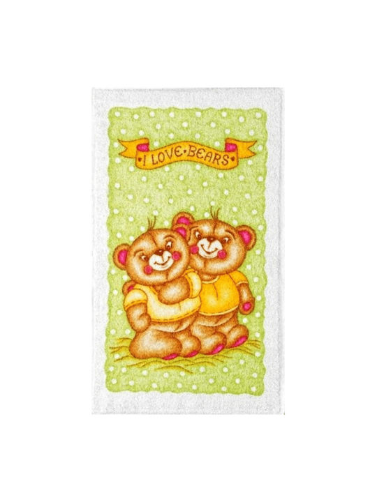 Talaris Βρεφική Πετσέτα Προσώπου/Χεριών Love Bears Πράσινη 45x80cm