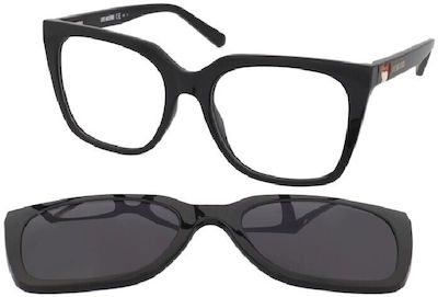 Moschino Weiblich Kunststoff Brillenrahmen mit Clip On Schwarz MOL055/CS 807/IR