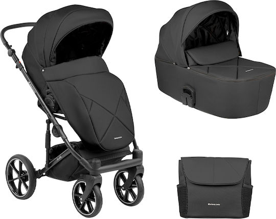 Kikka Boo Amani 2 In 1 Adjustable 2 in 1 Baby Stroller Suitable for Newborn Black 14.9kg
