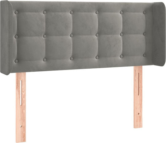 vidaXL LED Bed Headboard Fabric Light Grey 103x88cm