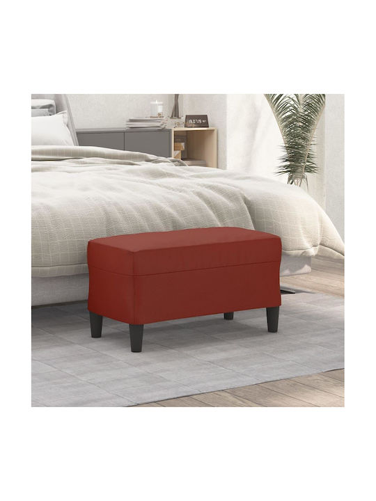 Burgundy Fabric Upholstered Bench Stool 70x35x41cm
