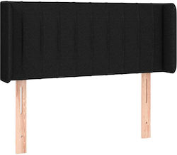 vidaXL LED Bed Headboard Fabric Black 103x88cm