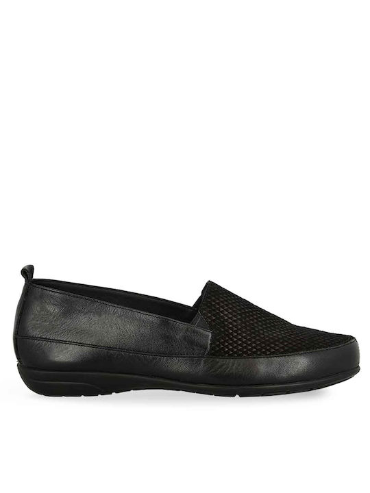 Parex Leather Women's Moccasins in Black Color