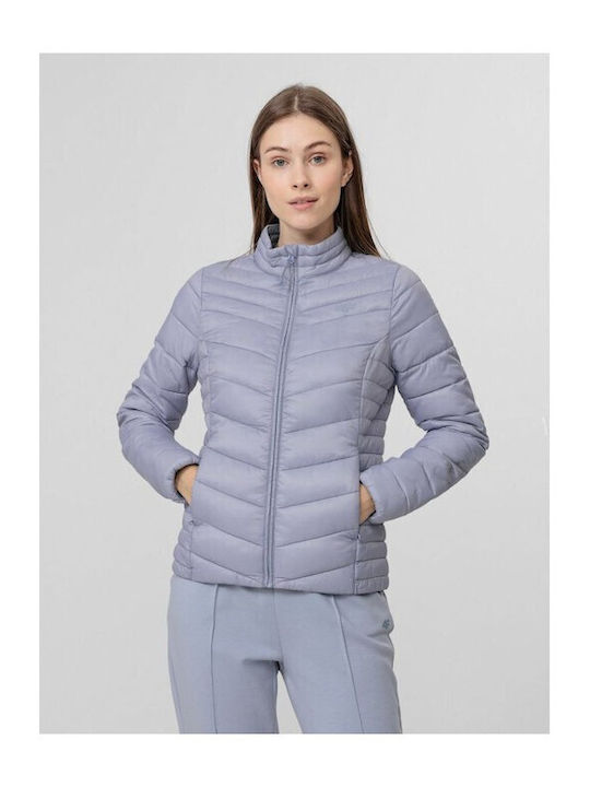 4F Women's Short Puffer Jacket for Winter Light Blue H4L22-KUDP003-34S