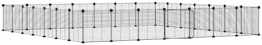 vidaXL Rodent Cage Rodent Cage with 28 Panels & Black Door 35x35x