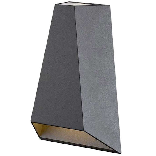 Aca Επιτοίχιο Εξωτερικό Σποτ LED IP54 6W με Θερμό Λευκό Φως Διπλής Δέσμης 17.5x11.1x6.2εκ. Dark Grey
