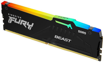 Kingston Fury Beast RGB 8GB DDR5 RAM cu Viteză 5200 pentru Desktop