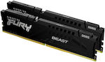 Kingston Fury Beast 64GB DDR5 RAM με 2 Modules (2x32GB) και Ταχύτητα 5600 για Desktop