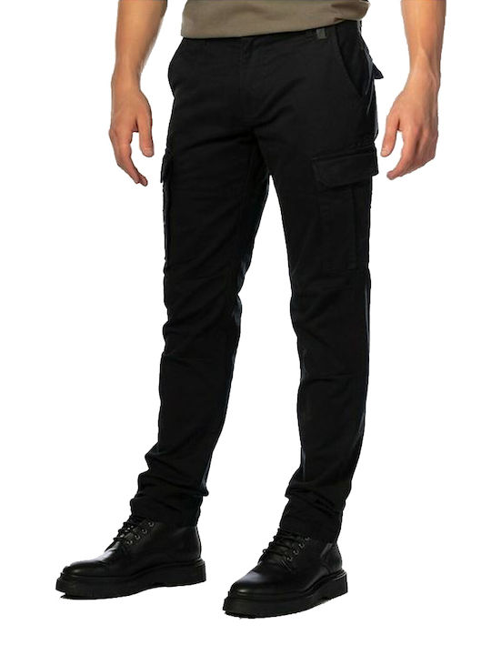 Andrexx Men's Trousers Cargo in Straight Line Black