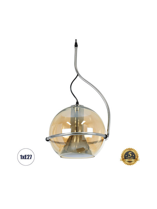 GloboStar Glasso Pendant Light Single-Light Ball for Socket E27 Gold