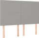 vidaXL LED Bed Headboard Fabric Light Grey 144x128cm